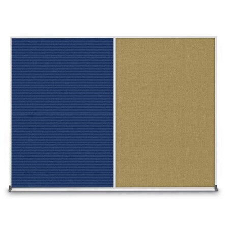 United Visual Products Triple Door Radius Corkboard, 96"X48", B, UV8006-BRONZE-KEYLIME UV8006-BRONZE-KEYLIME